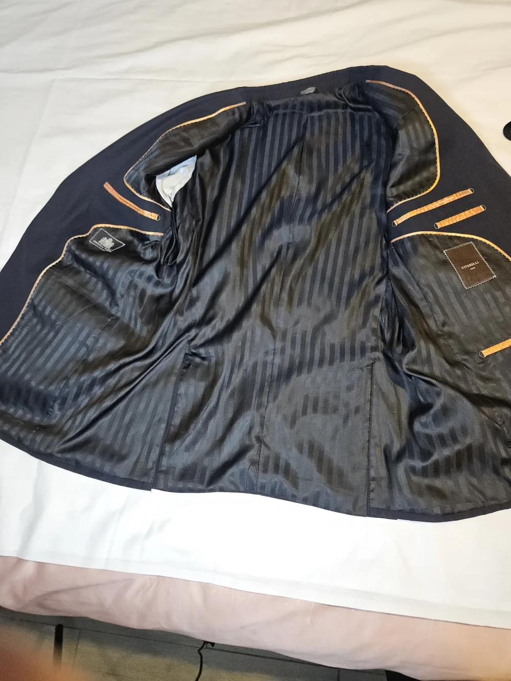 Vitarelli Men's Two-Button Dark Navy Suit Jacket